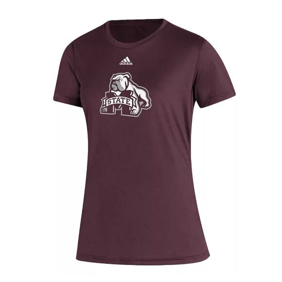 Adidas Womens 2XL Mississippi State Bulldogs Maroon Creator Performance Tee NEW - Picture 1 of 7